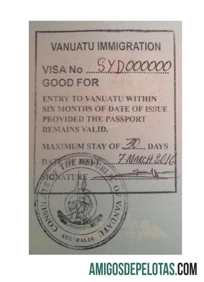 Visto de Selo VANUATU baixar para verificação